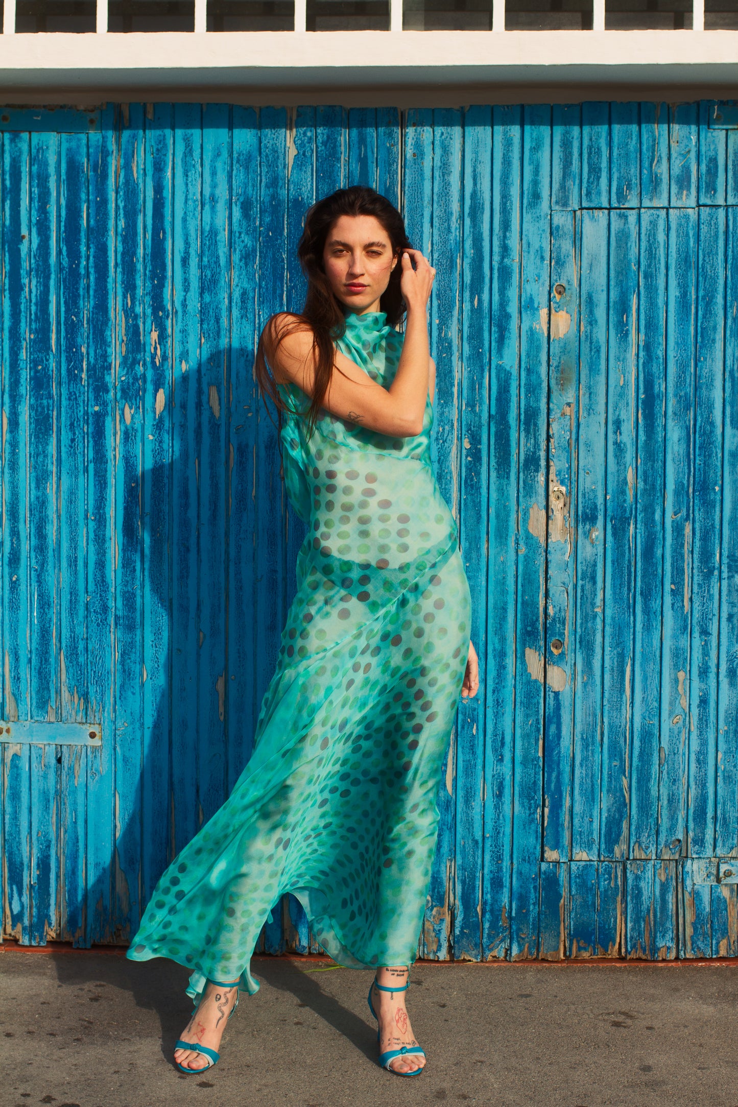 Romantica dress in Acqua Salata