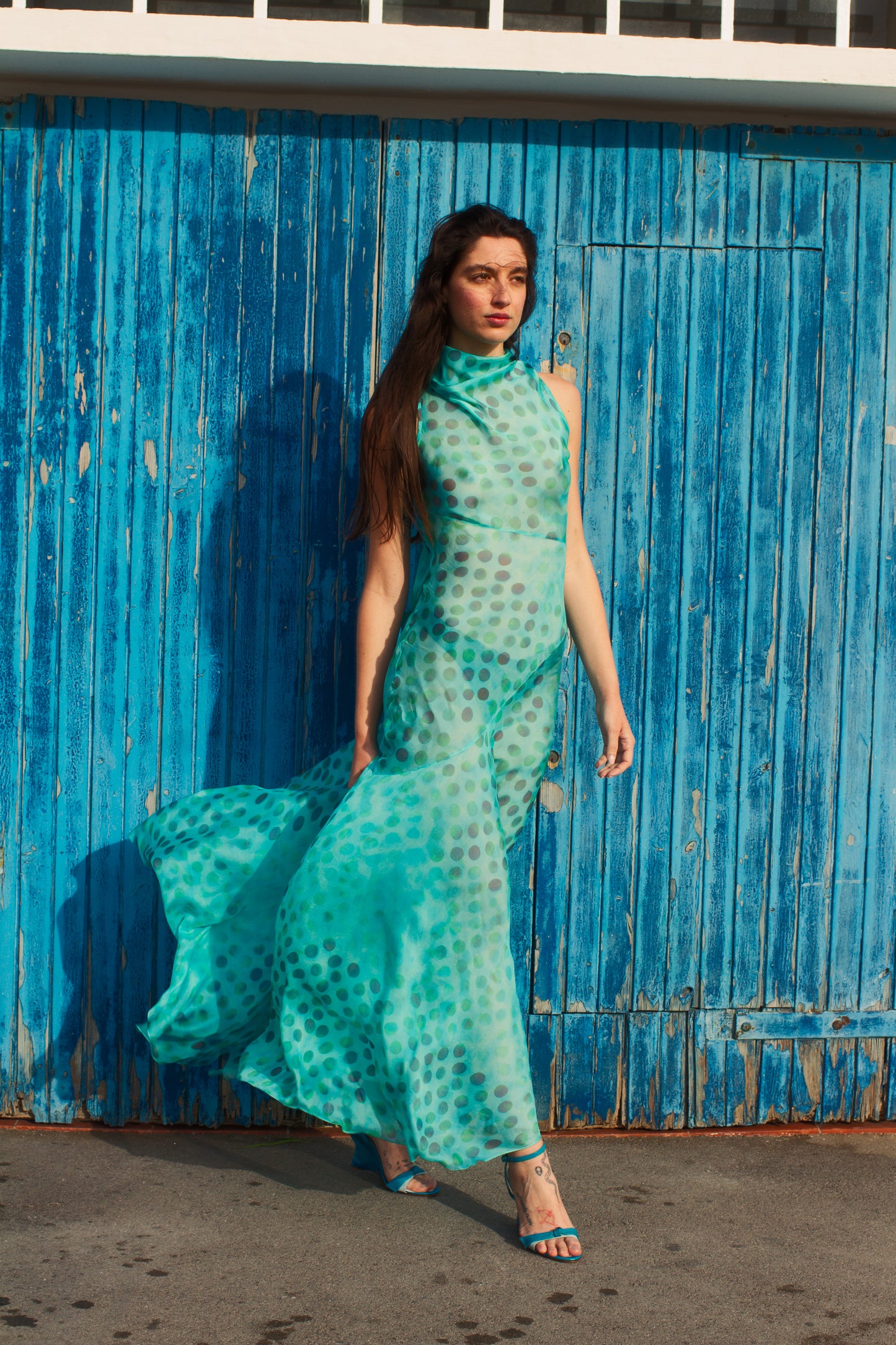 Romantica dress in Acqua Salata
