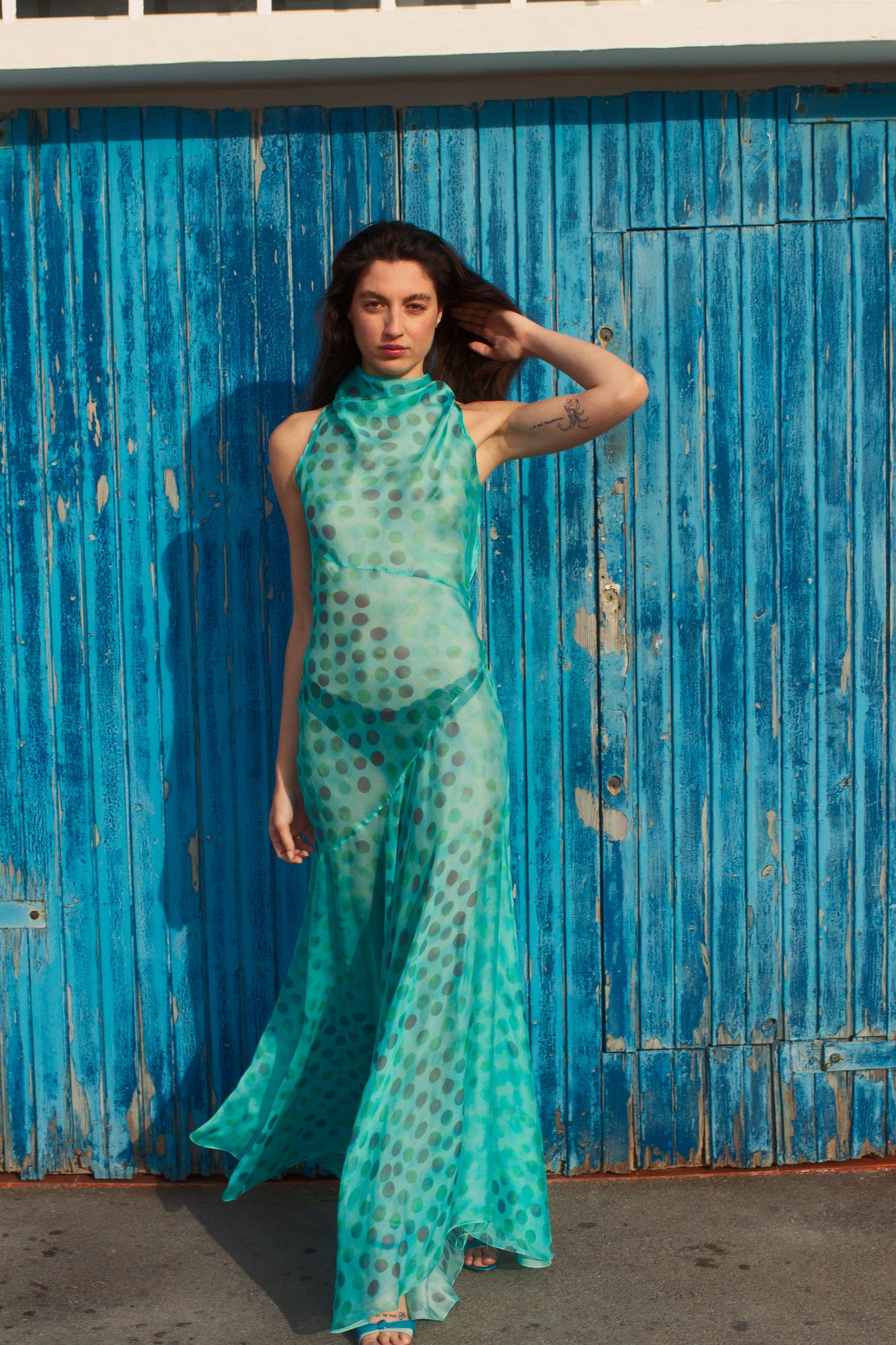 Romantica dress in Acqua Salata
